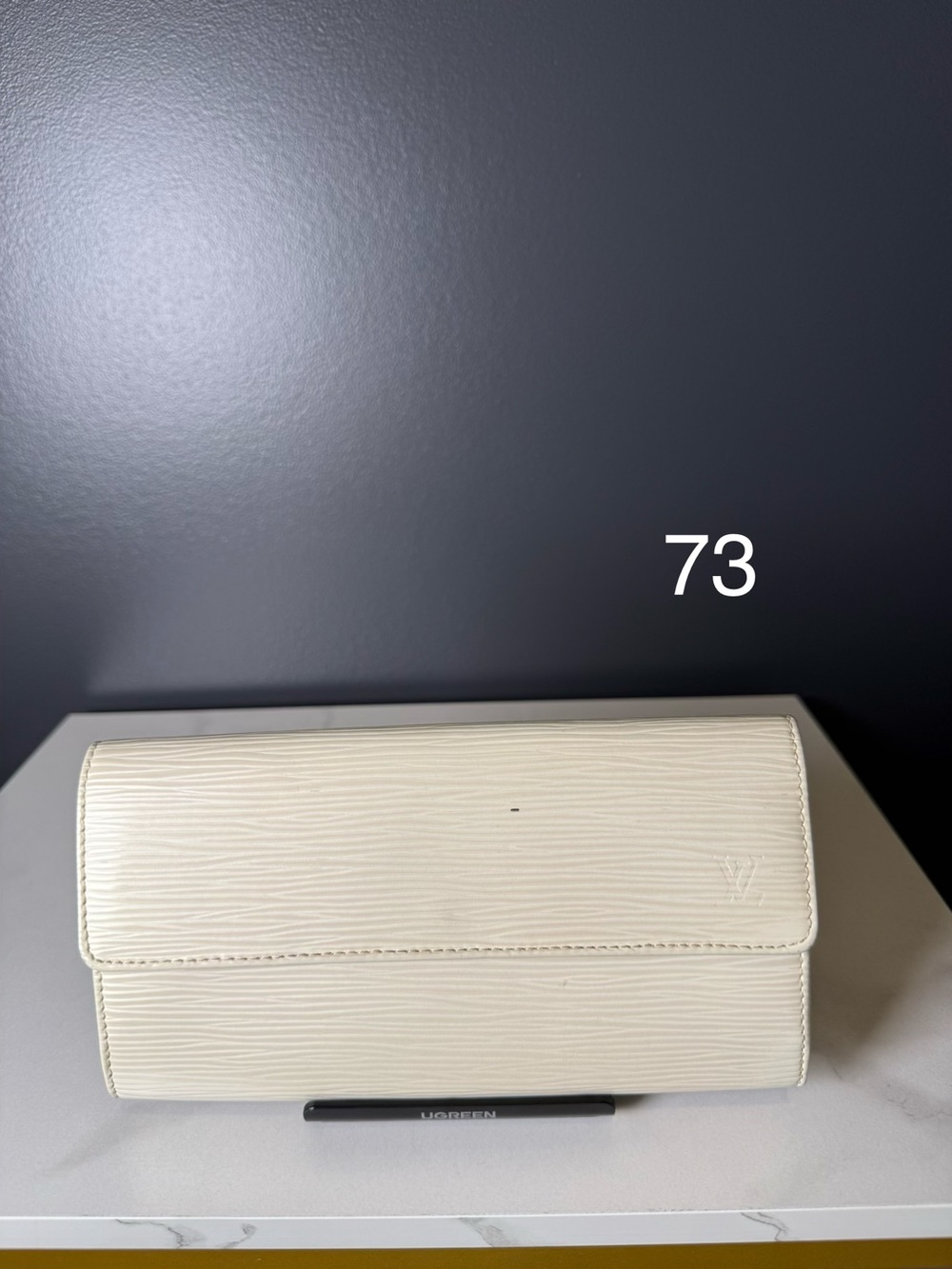 Louis Vuitton Cream Epi Leather Wristlet Clutch